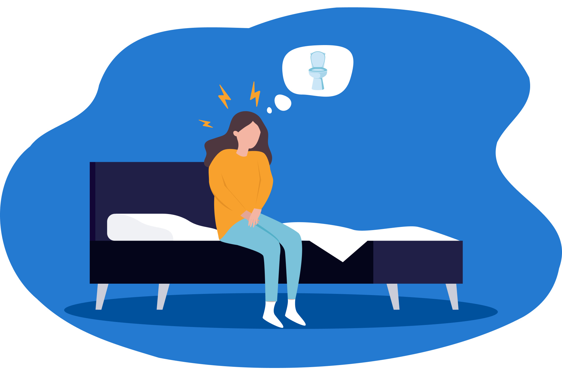 women needs to go to toilette